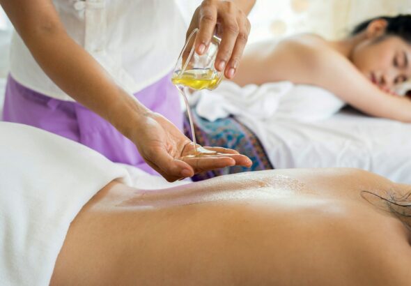 woman lying with prone position